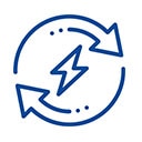 Icon of a energy bolt inside a circle