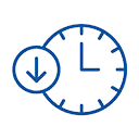 Icon of a clock and a downward arrow