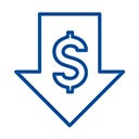 Icon of a downward arrow with dollar sign inside