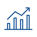 Icon of a bar graph showing growth