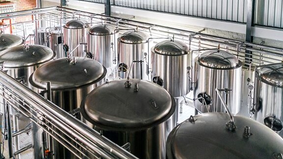 Top view from inside a food processing factory